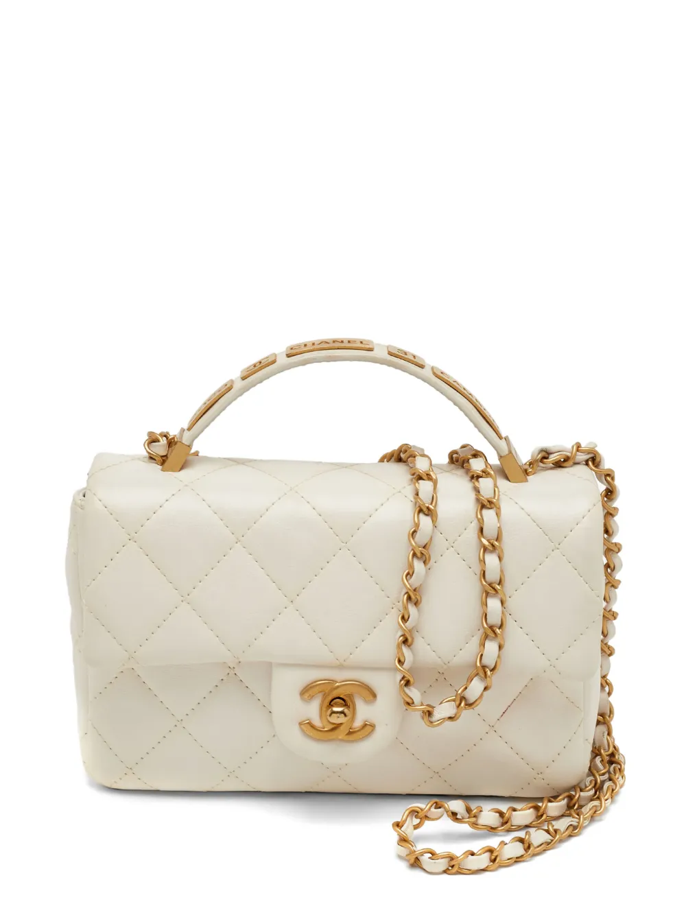 CHANEL Pre-Owned quilted CC turn-lock handbag - White