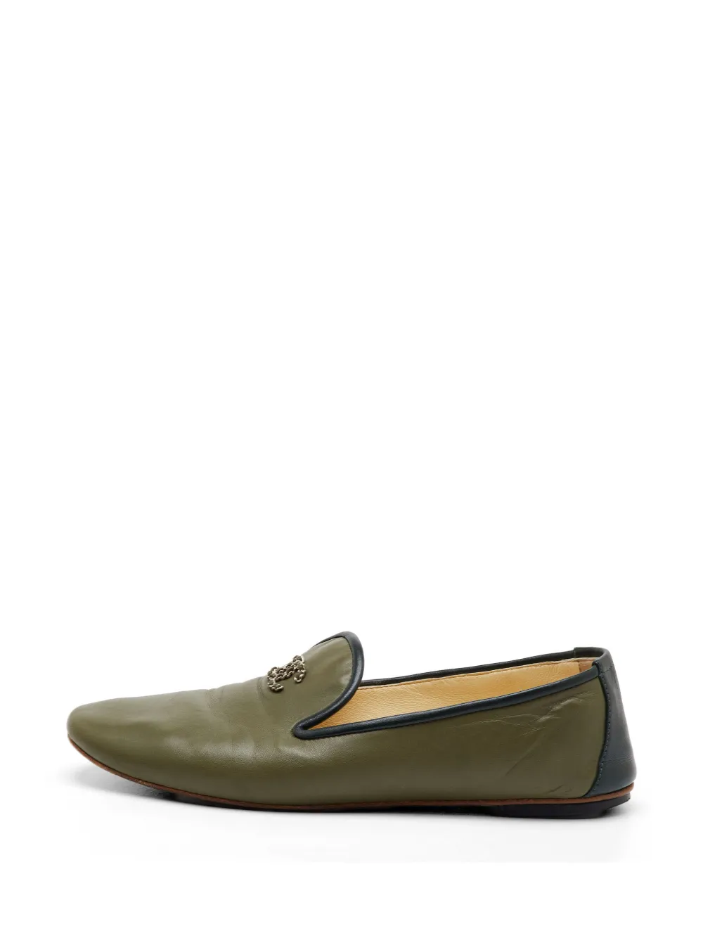 CHANEL Pre-Owned CC chain-link loafers - Verde