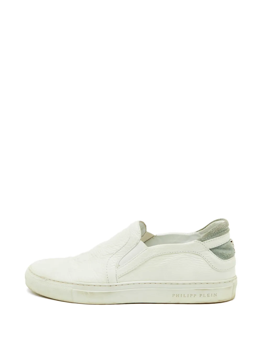 Philipp Plein skull-embossed slip-on sneakers - Weiß
