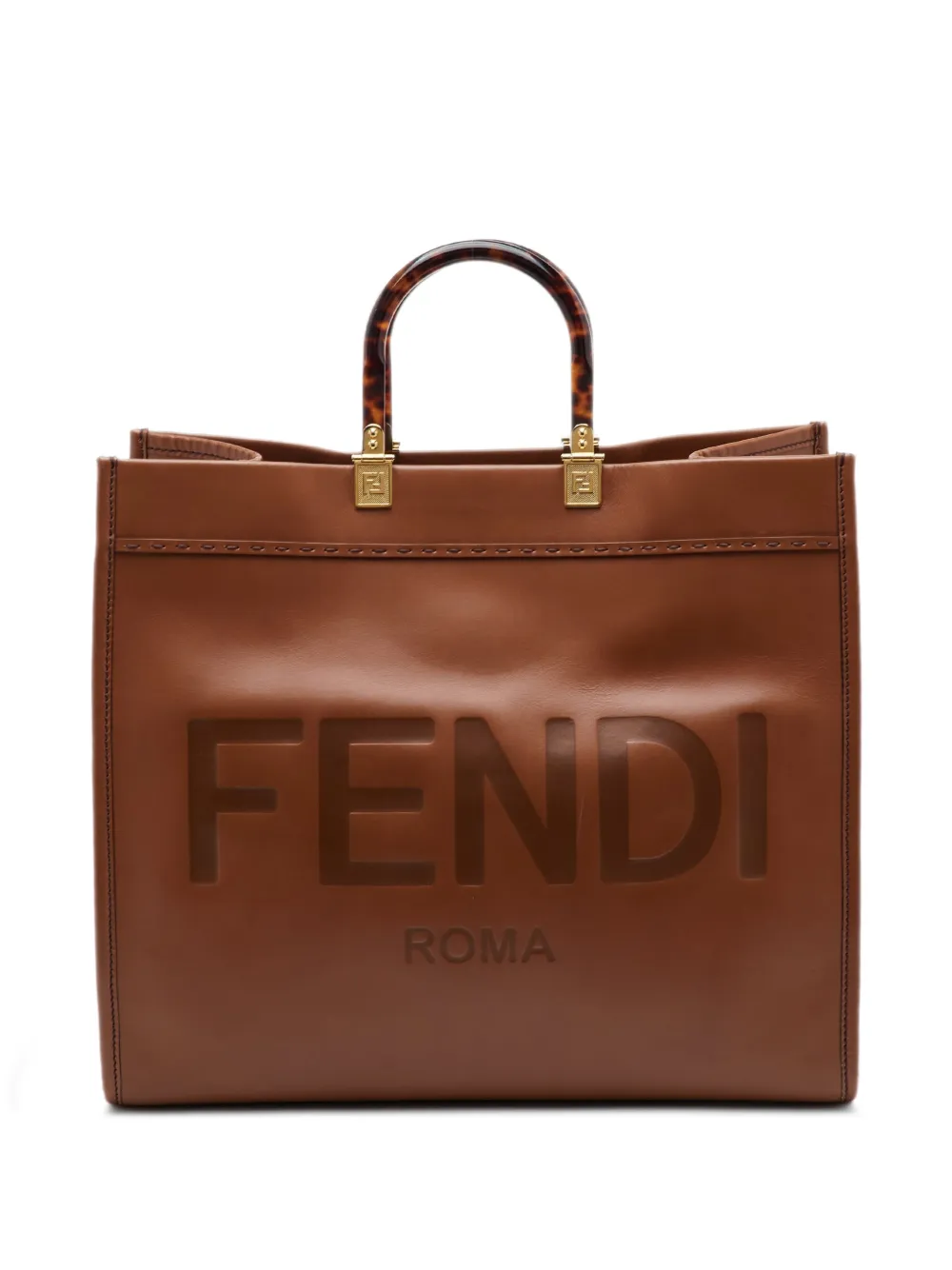 Fendi Pre-Owned Sunshine leather tote bag - Marrone