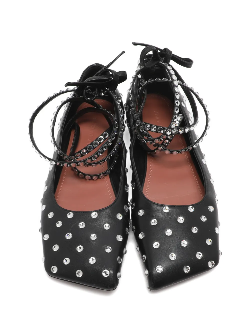 Amina Muaddi Ane crystal-embellished ballet flats - Schwarz