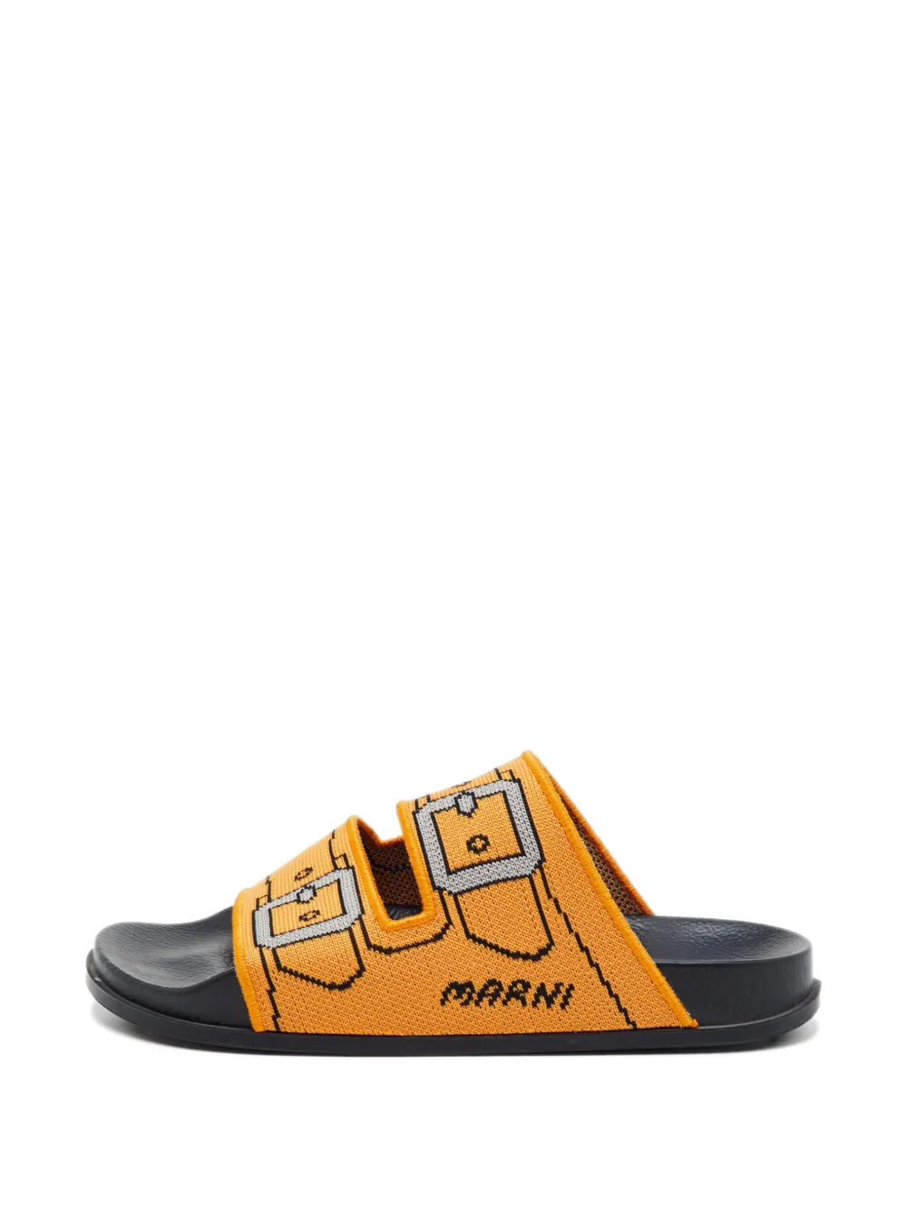 Marni Pre-Owned buckle-print sandals - Arancione