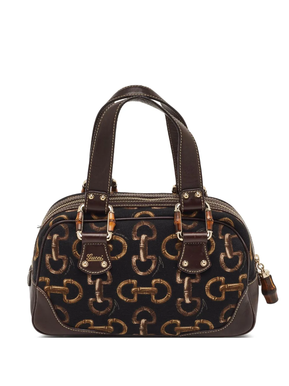 Gucci Pre-Owned Horsebit-print tote bag - Marrone