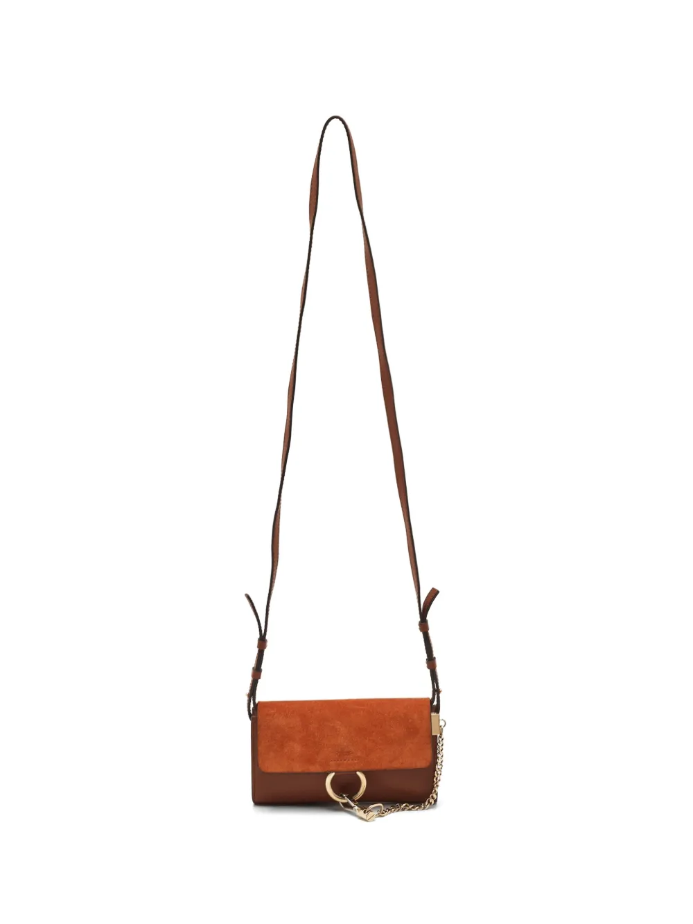 Chloé Pre-Owned mini Faye ring-chain crossbody bag - Arancione