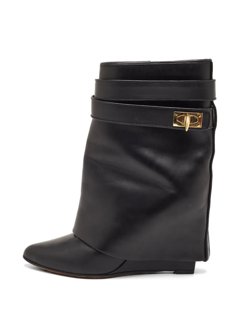 Givenchy Pre-Owned Shark Lock wedge ankle boots - Nero