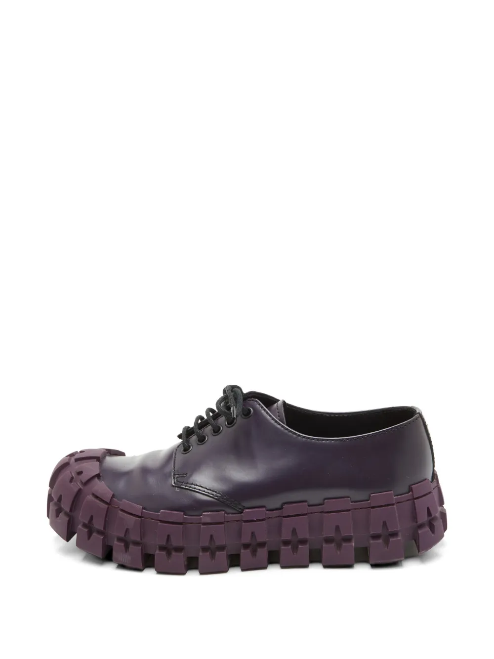Prada Pre-Owned Wheel Sole brushed leather derby shoes - Viola