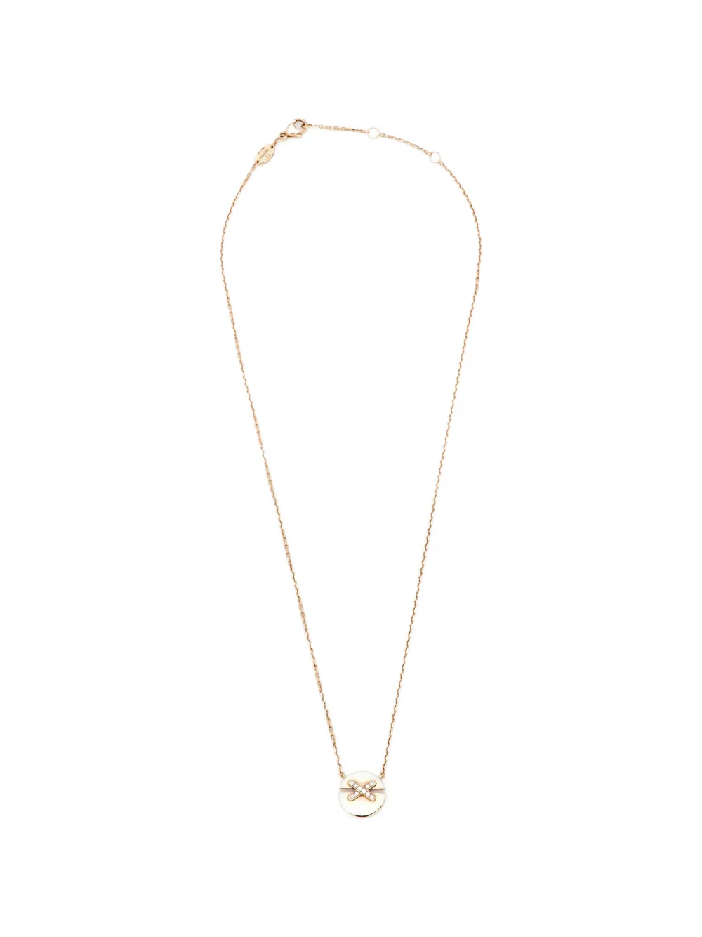 Pre-owned Chaumet Jeux De Liens Diamond Necklace In Pink
