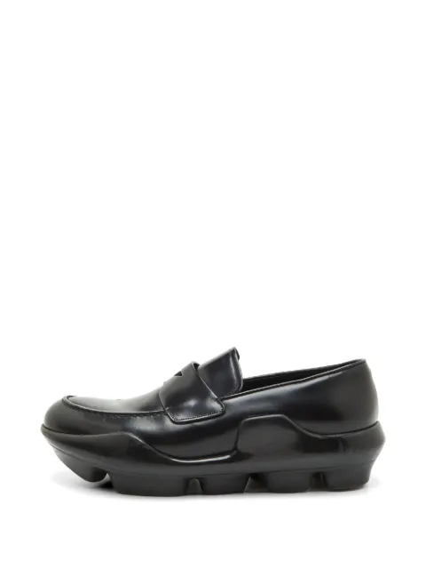 Prada Pre-Owned brushed leather loafers