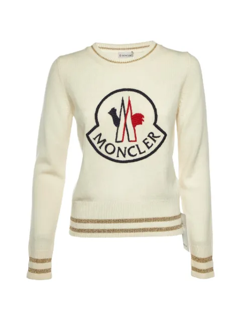 Moncler logo-embroidery crew-neck sweater