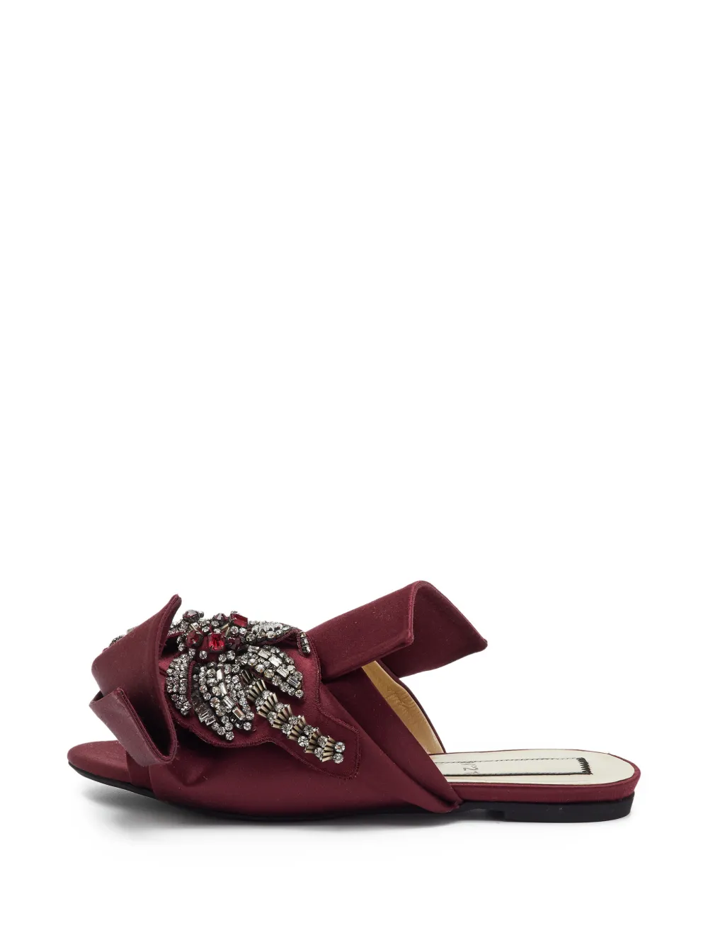 Nº21 knot crystal-embellished mules - Red