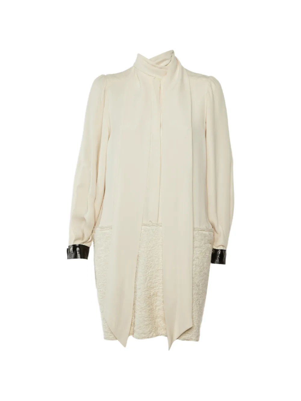 Celine Pre-Owned pussy-bow mini dress - Neutrals