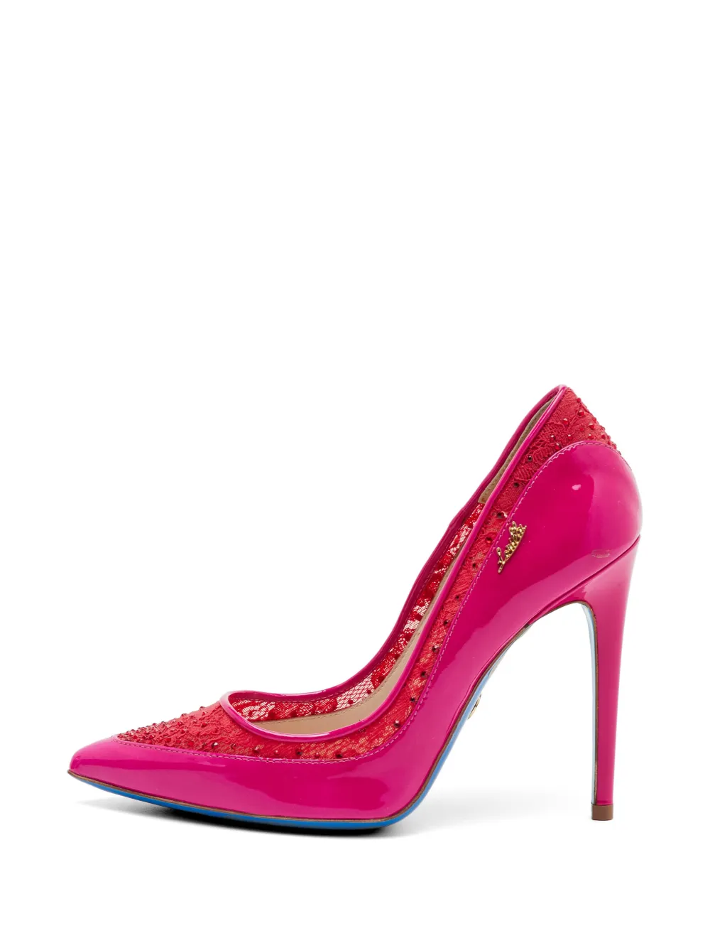 Loriblu lace patent leather pumps - Rosa