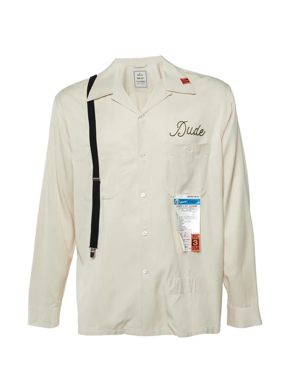 Mastermind World embroidered long-sleeve shirt - Nude