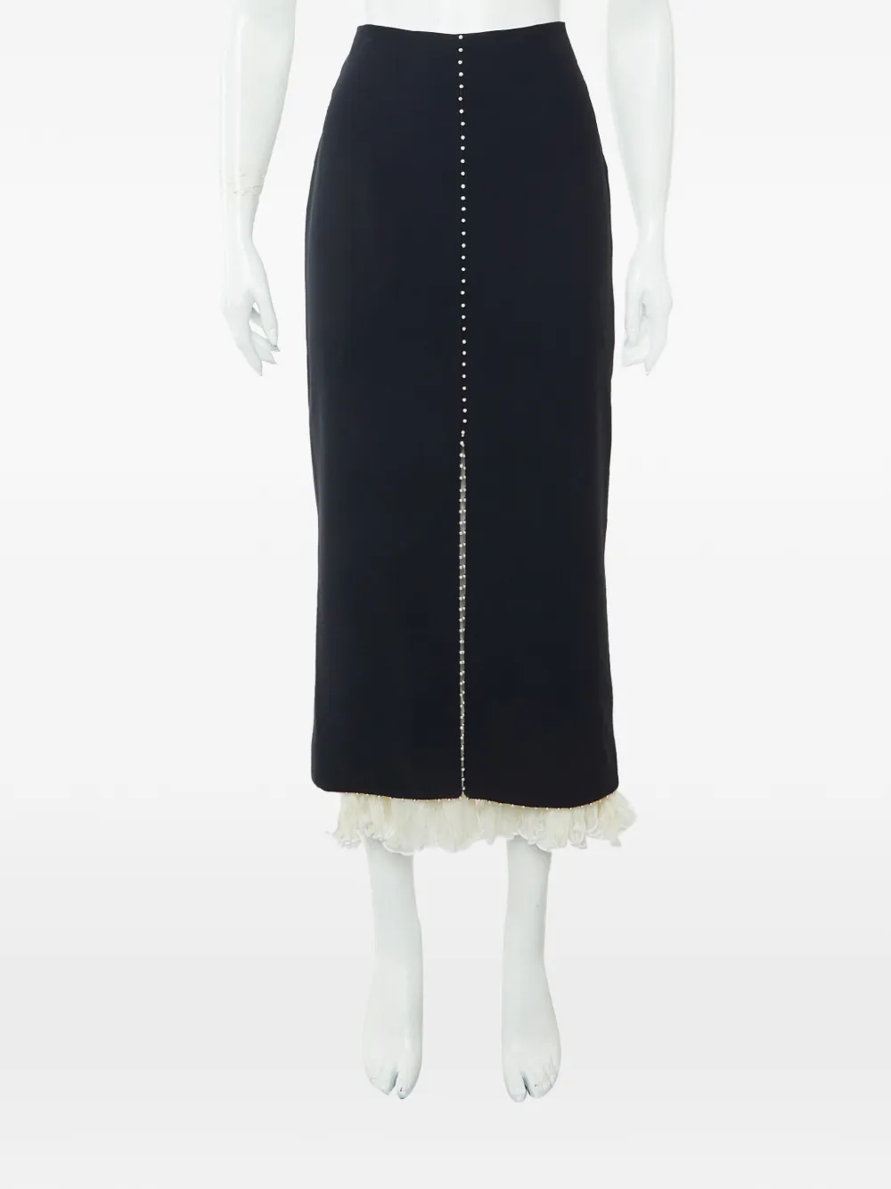 Alexander McQueen Pre-Owned bead-embellished midi skirt - Nero