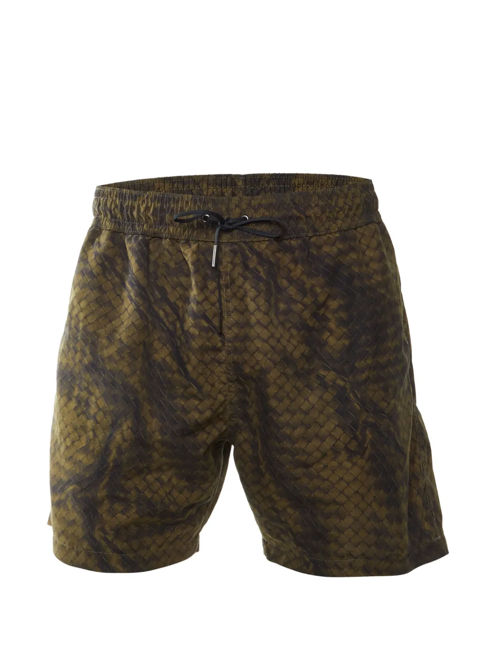 Bottega Veneta Pre-Owned Intreccio print swim shorts - Grün