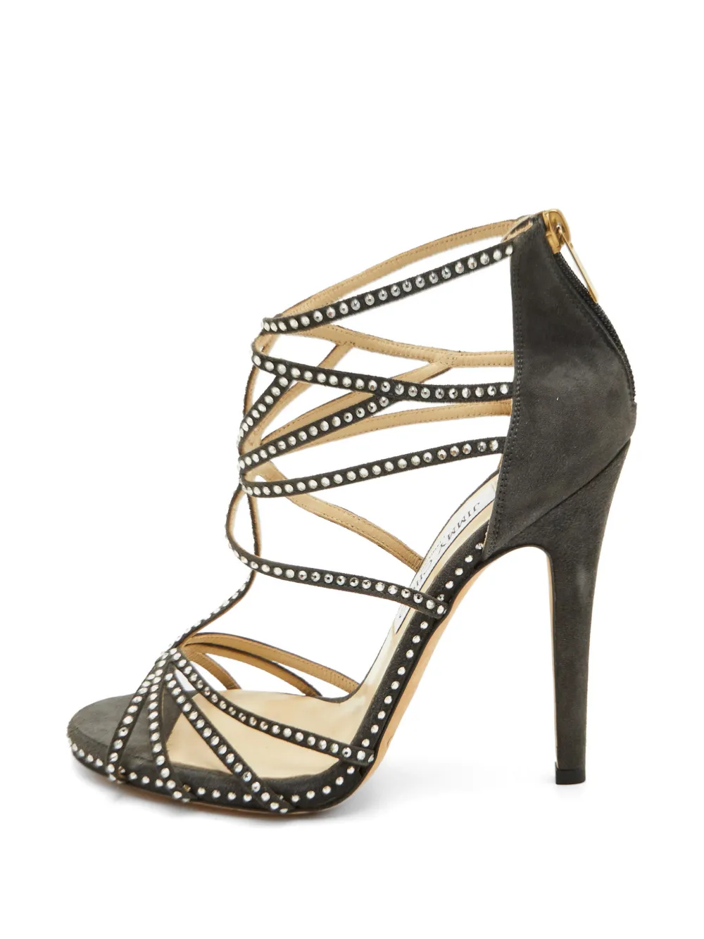 Jimmy Choo Pre-Owned Vendetta crystal-embellished sandals - Grau