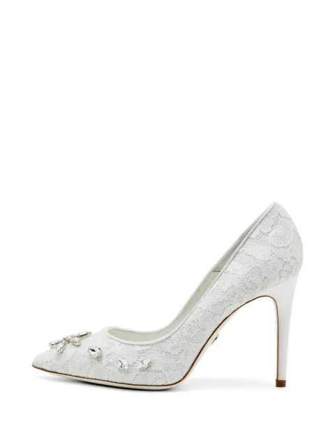 Loriblu crystal-embellished lace pumps