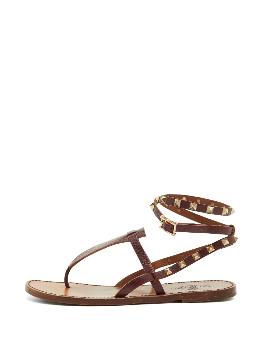 Valentino Garavani Pre-Owned Rockstud ankle-strap flap sandals - Viola