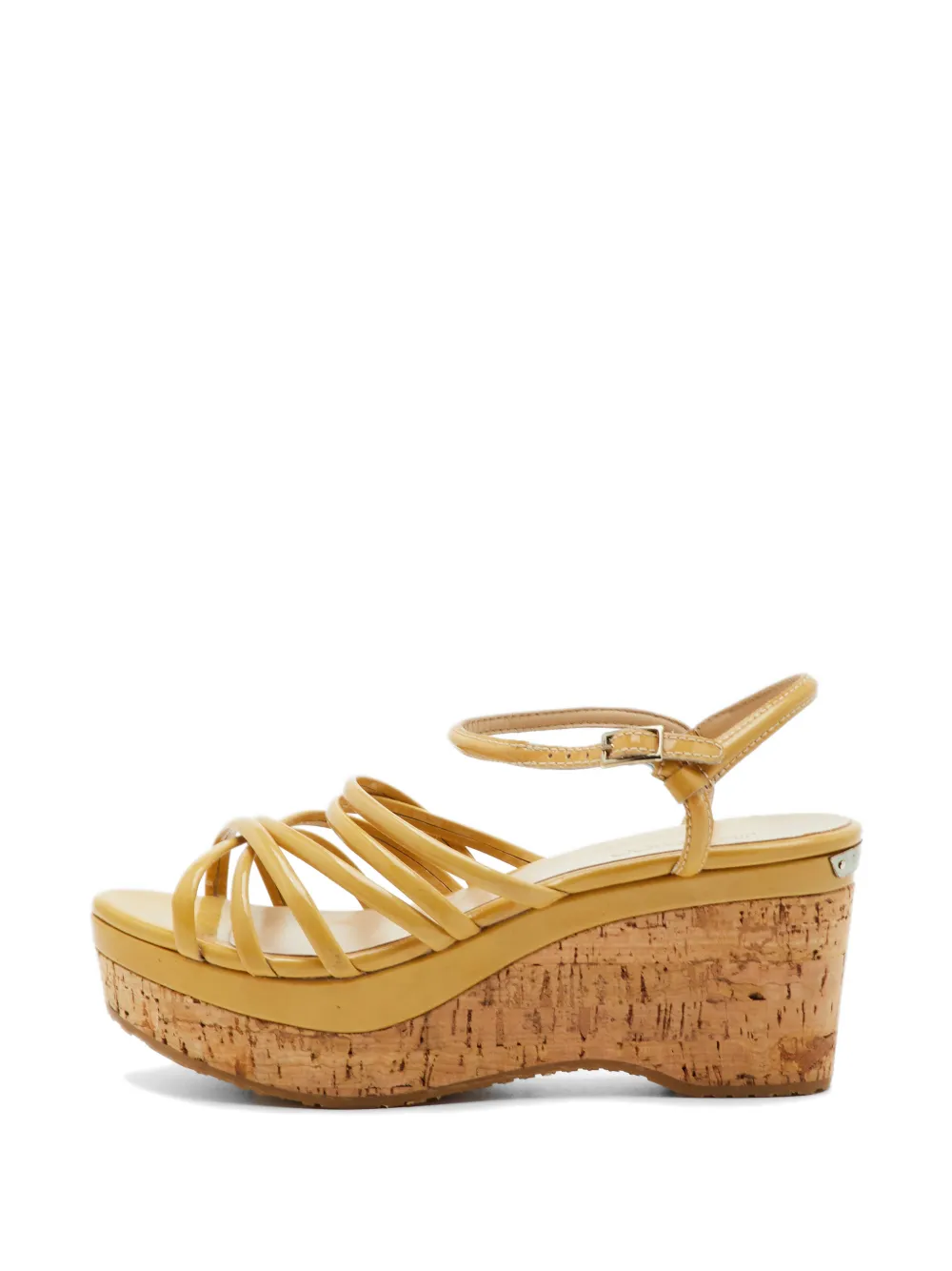 Jimmy Choo Pre-Owned strappy leather platform sandals - Nude