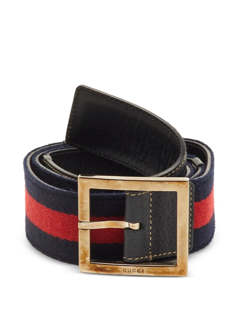 Gucci Pre-Owned Web stripe buckle belt - Blu