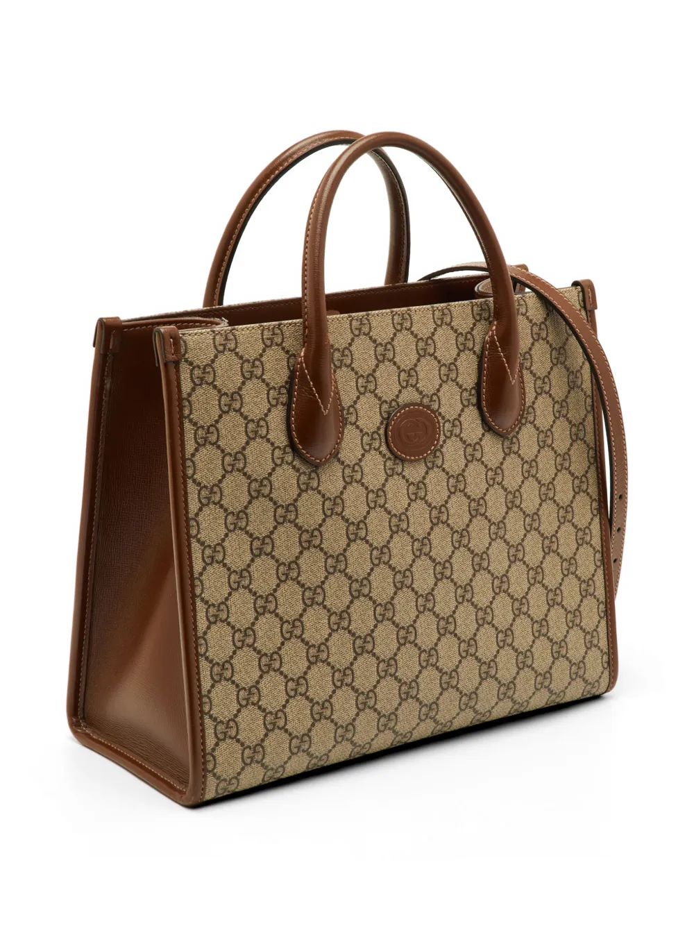 Gucci Pre-Owned small GG Supreme Interlocking G tote bag - Marrone