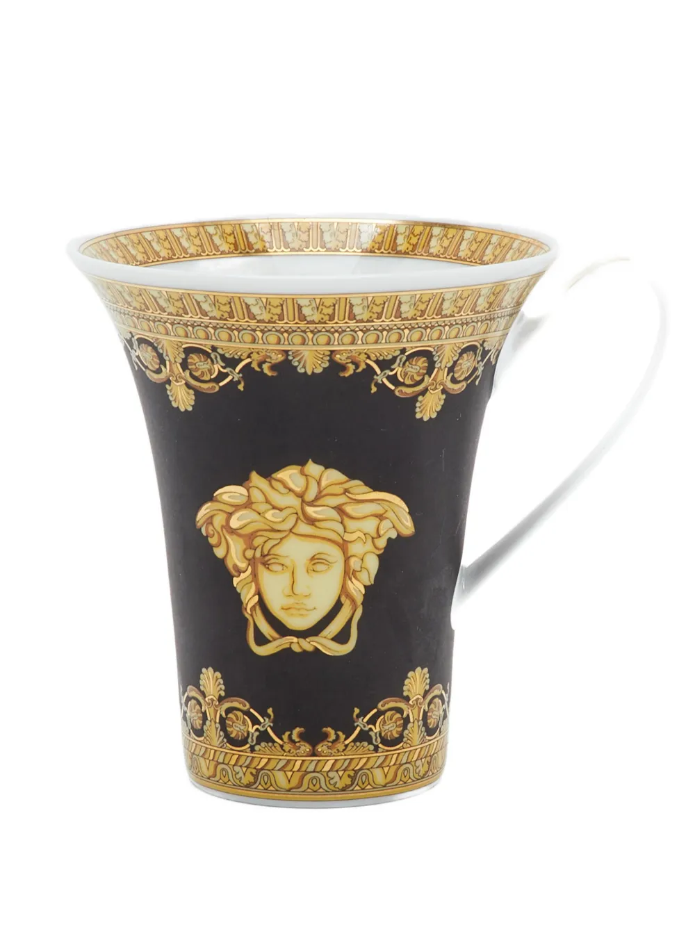Pre-owned Versace X Rosenthal I Love Baroque Espresso Cup And Saucer Set In Black