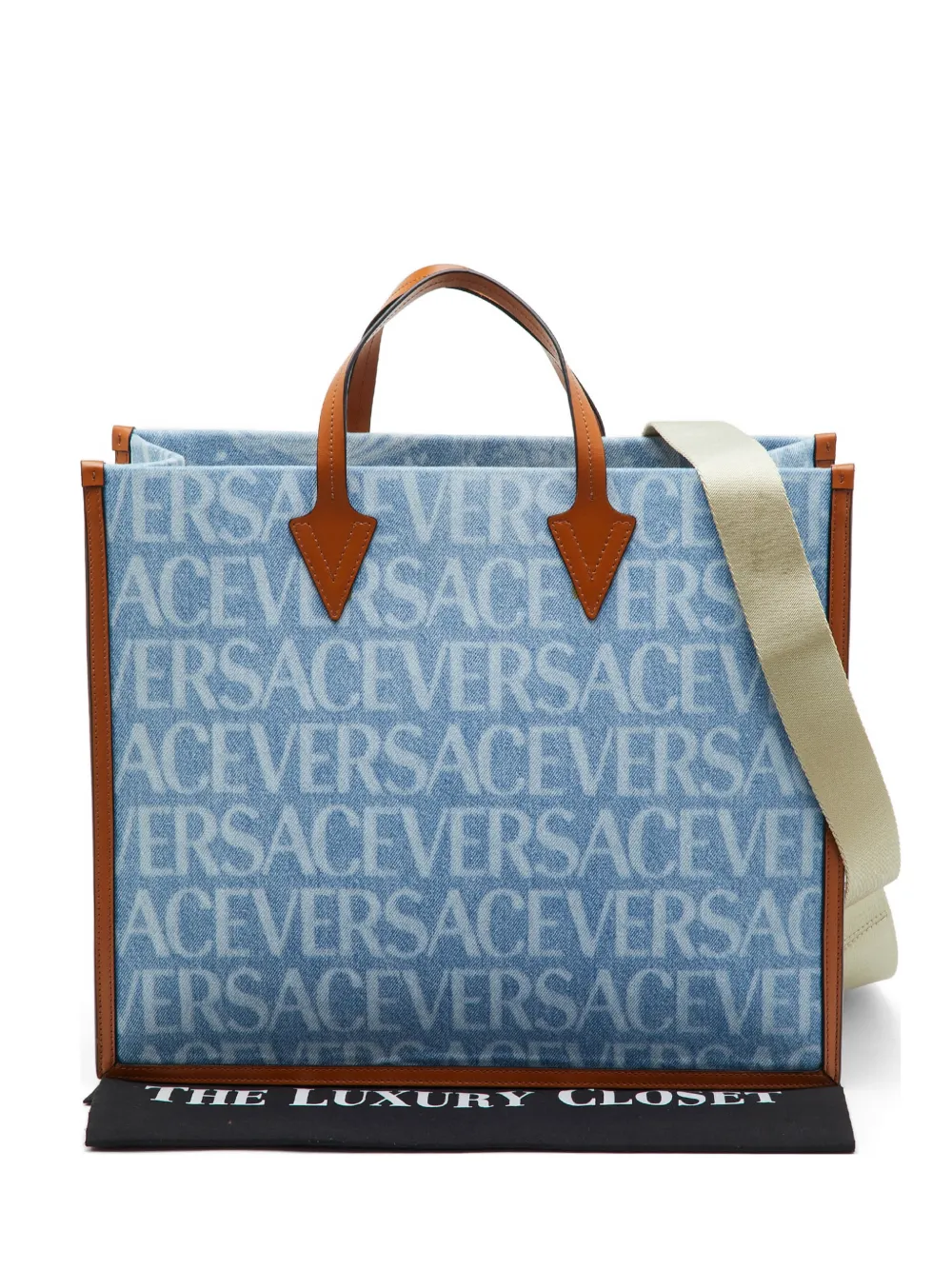 Versace Pre-Owned 2023 Allover denim tote bag - Blu