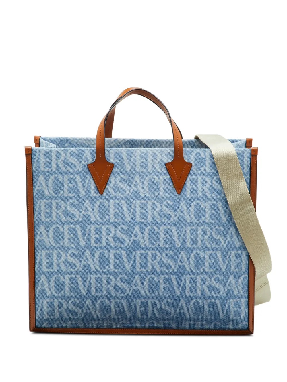 Versace Pre-Owned 2023 Allover denim tote bag - Blu