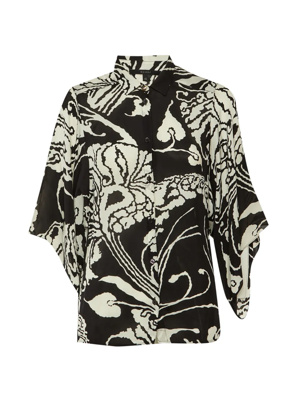 Gucci Pre-Owned printed wide-sleeve shirt - Black