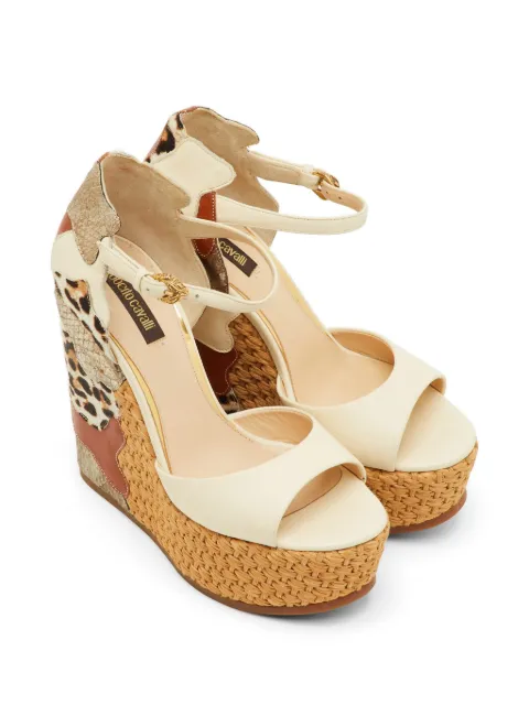 Roberto Cavalli Vintage leather platform wedge sandals