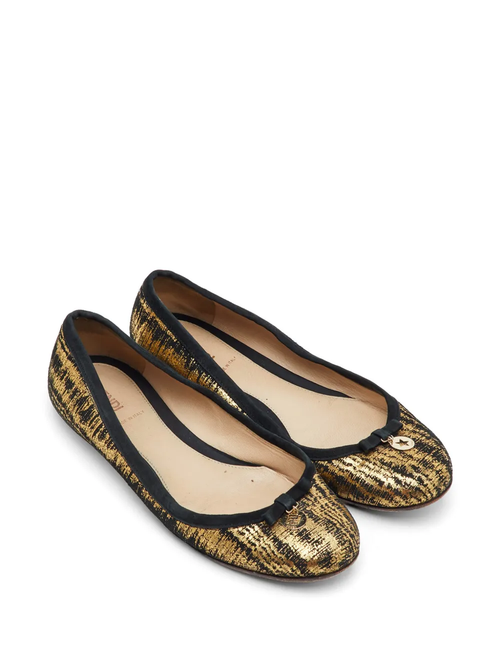 Fendi Pre-Owned embossed ballet flats - Oro
