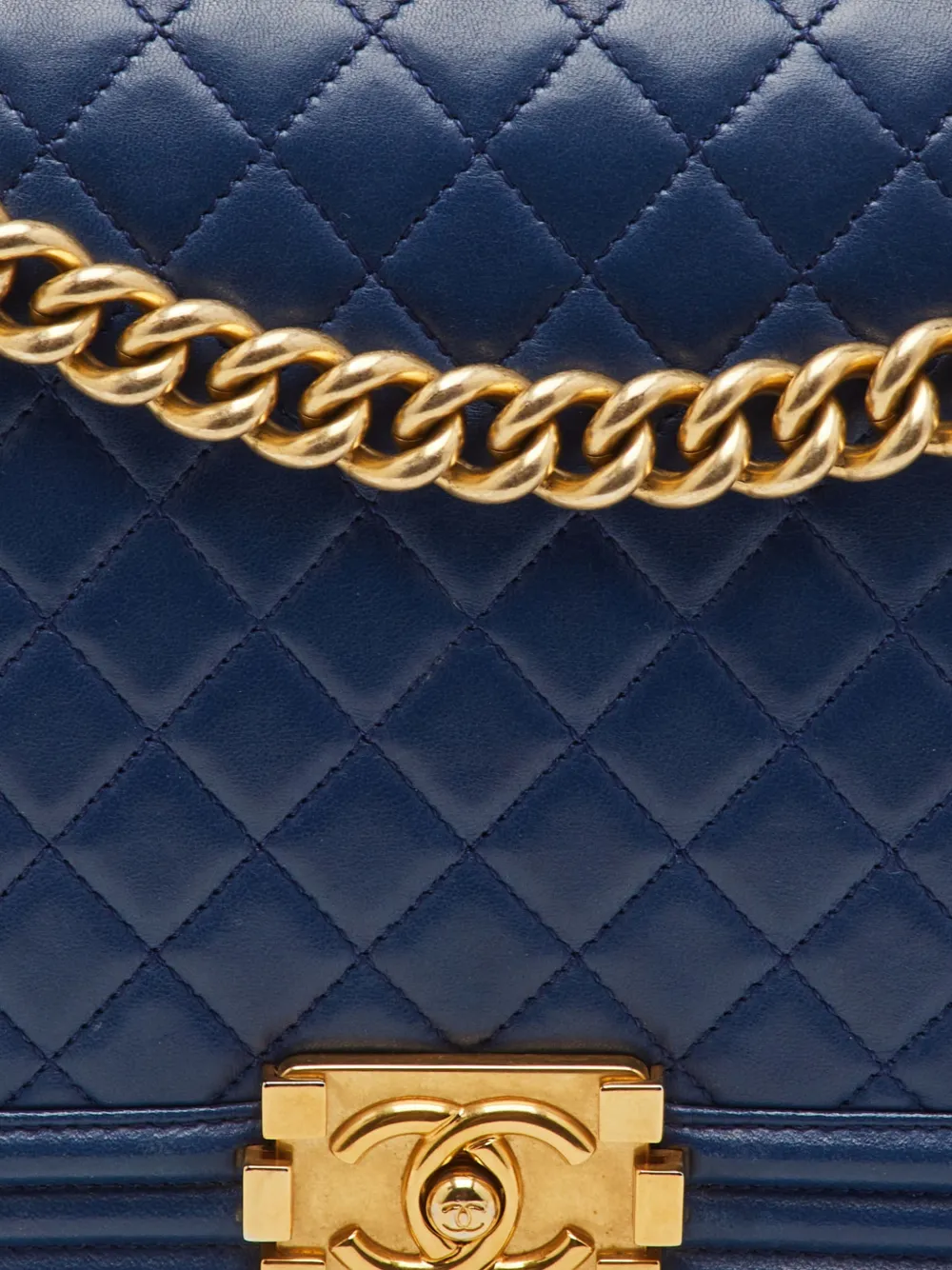 CHANEL Pre-Owned Boy gewatteerde schoudertas Blauw