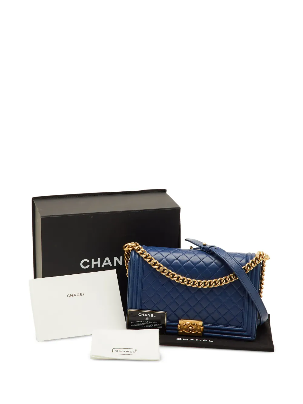 CHANEL Pre-Owned Boy gewatteerde schoudertas Blauw