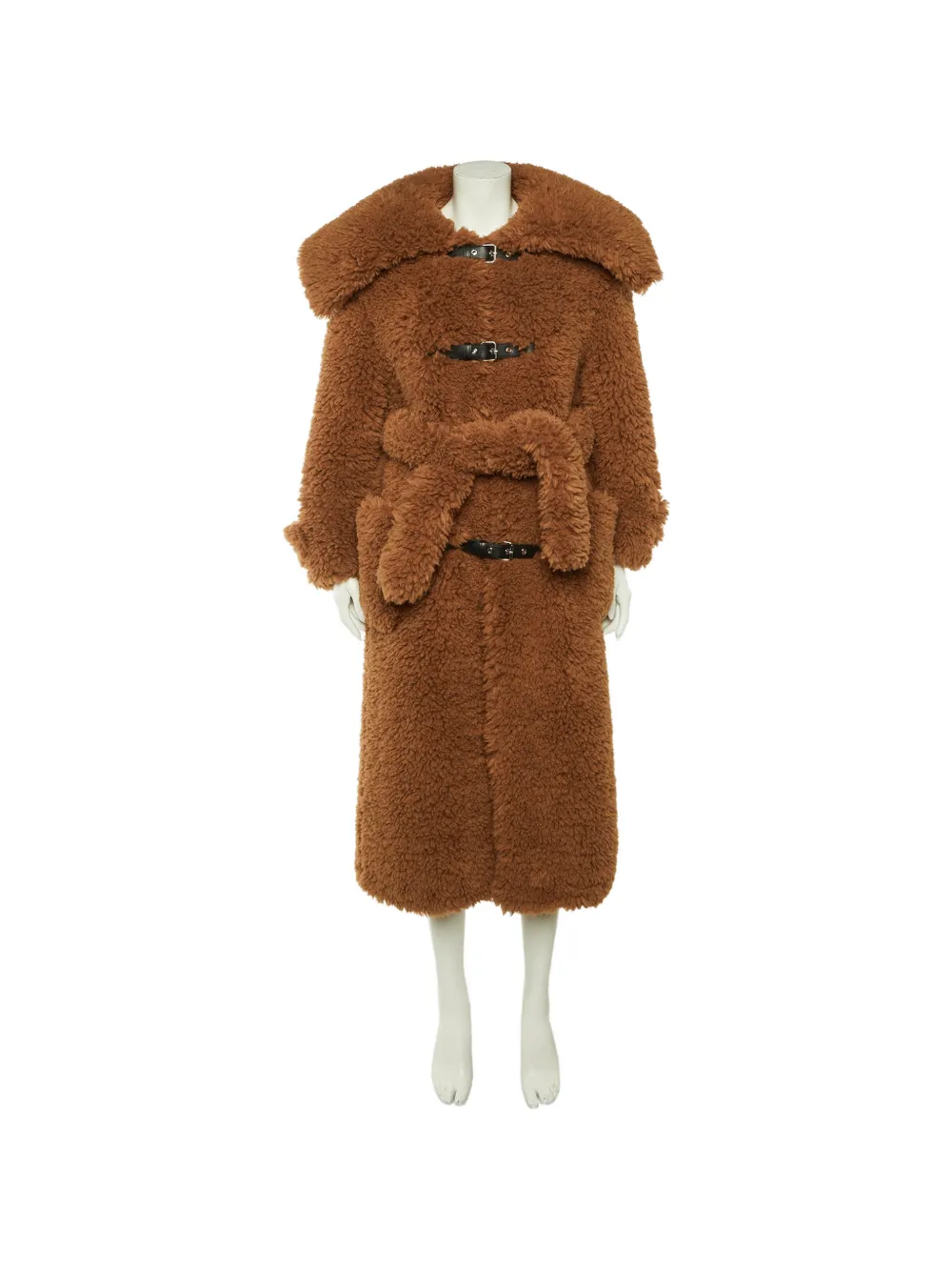 Rokh oversized belted coat - Brown