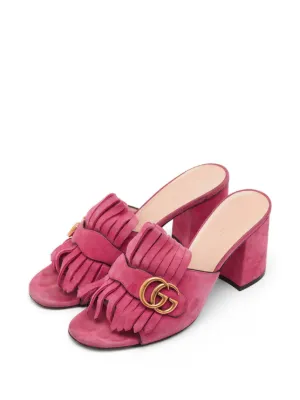 極美品　GUCCI グッチ GGマーモント キルティングレザー　サンダル Gucci Pre-Owned GGマーモント キルティング サンダル | ピンク