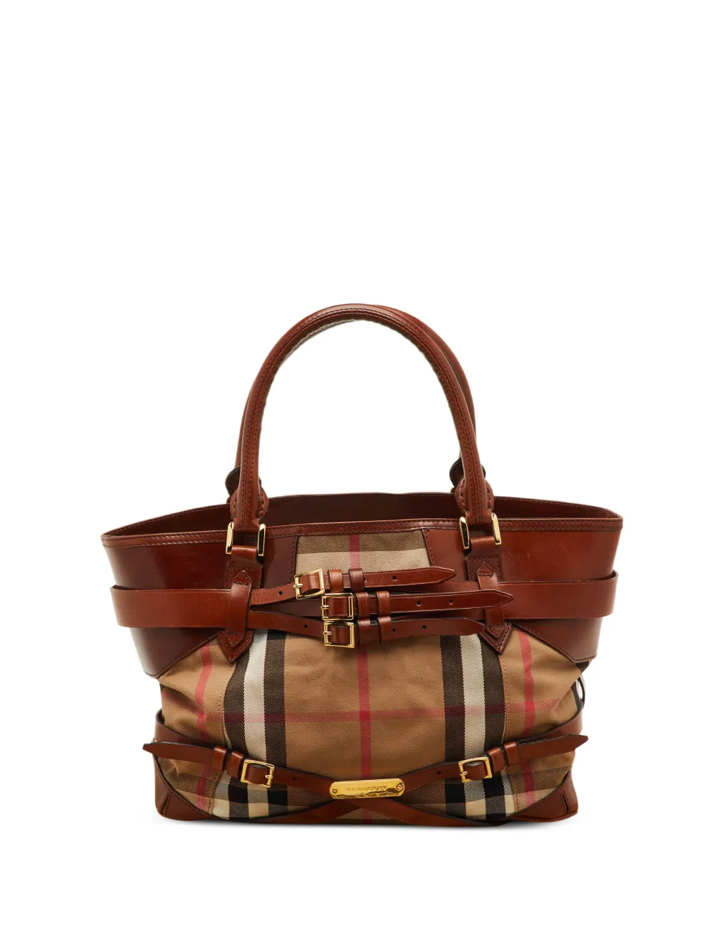 Burberry Pre-Owned medium Bridle Lynher House Check tote bag - Brown