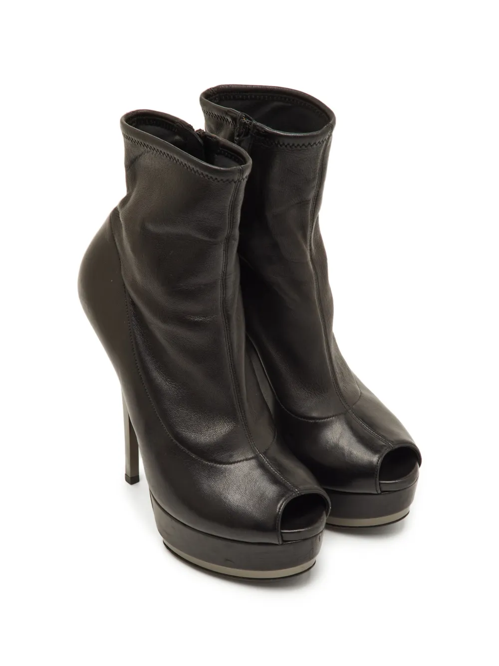 Gucci Pre-Owned platform peep-toe ankle sandals - Black