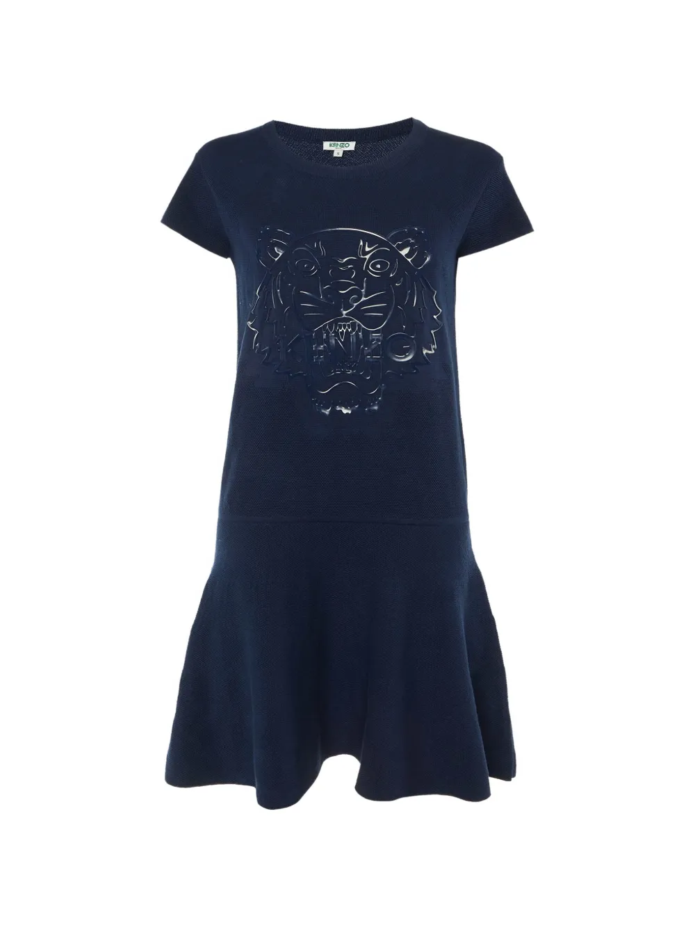 Kenzo Pre-Owned tiger appliqué mini dress - Blu