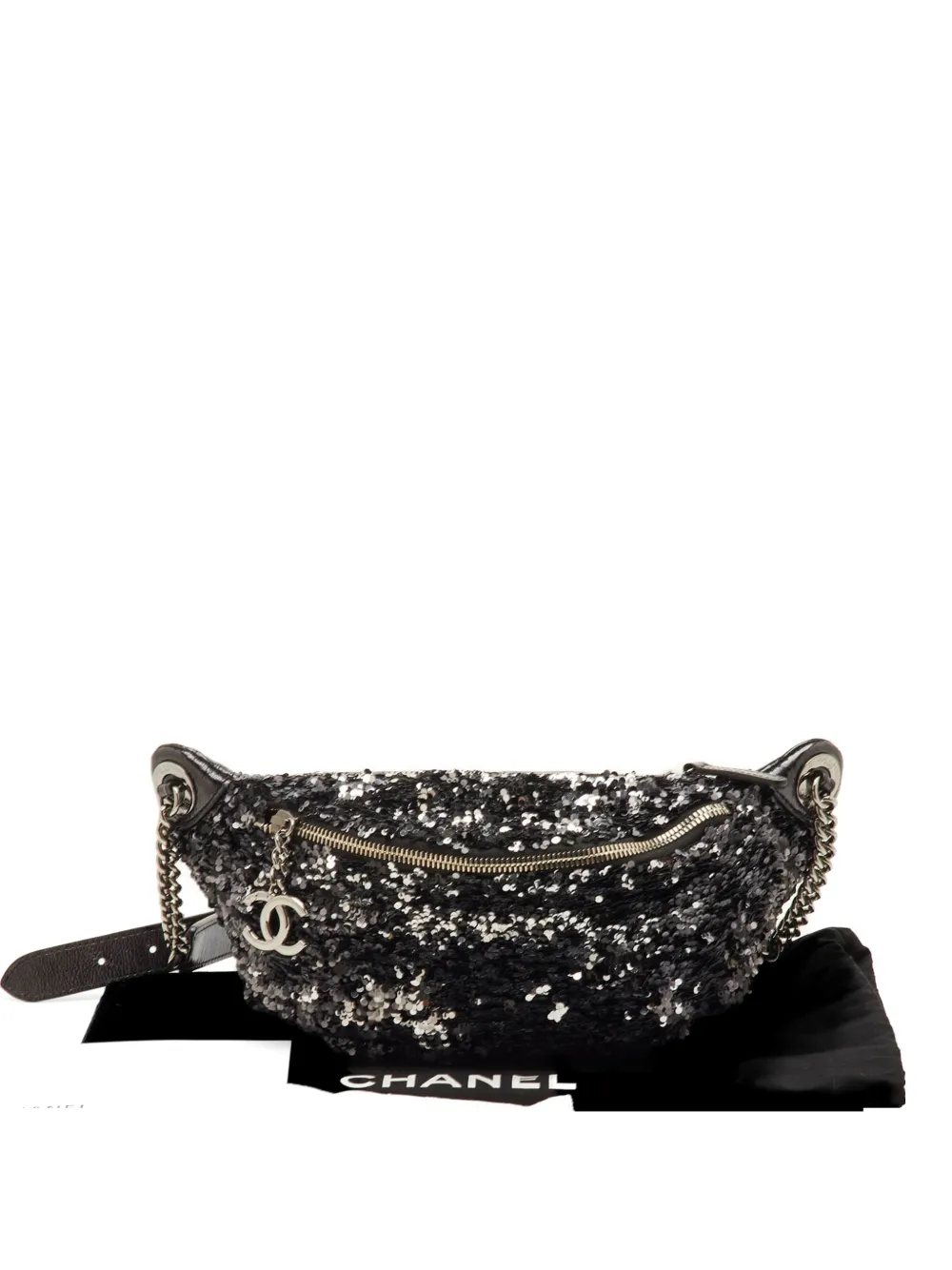 CHANEL Pre-Owned sequin-embellished quilted belt bag - Nero