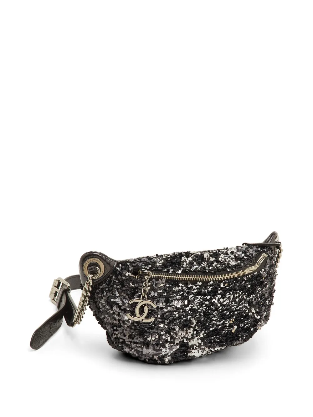 CHANEL Pre-Owned sequin-embellished quilted belt bag - Nero