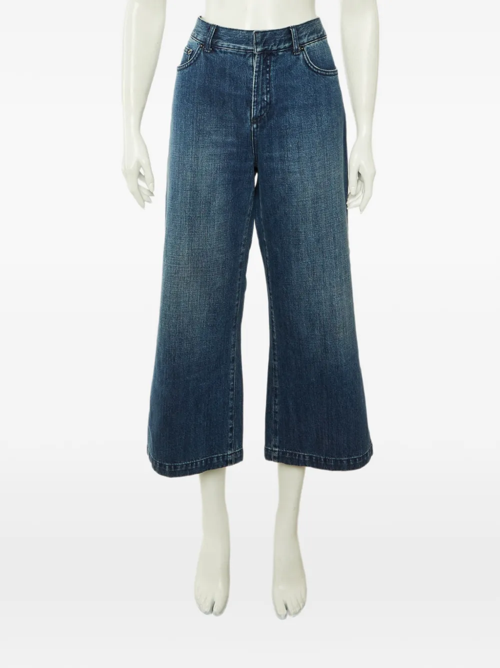 Christian Dior Pre-Owned Bee-patch cropped jeans - Blu
