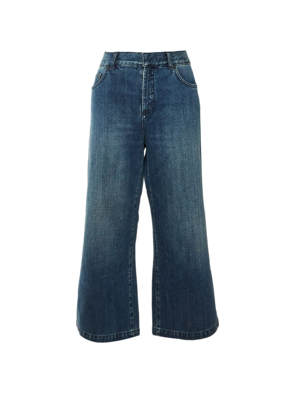 Christian Dior Pre-Owned Bee-patch cropped jeans - Blu