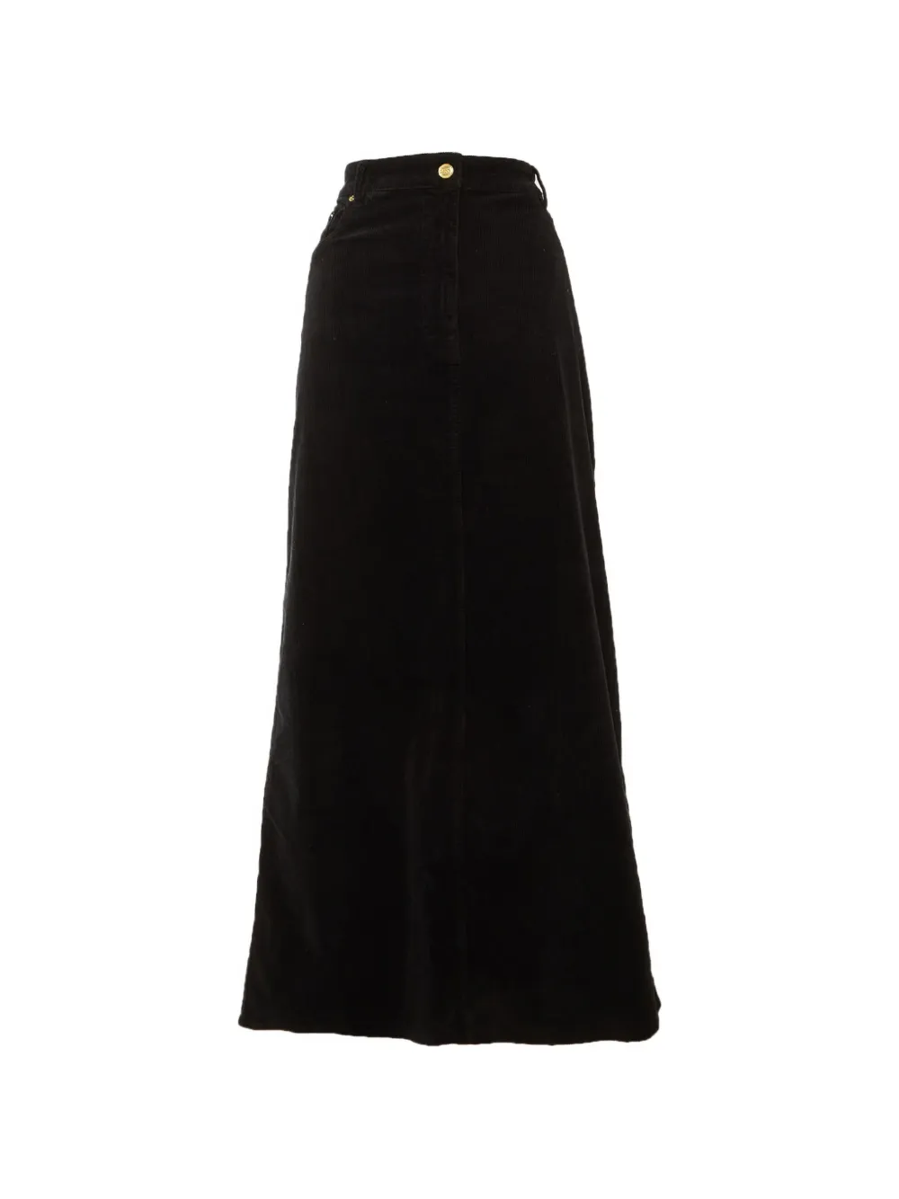 GANNI corduroy A-line maxi skirt - Nero