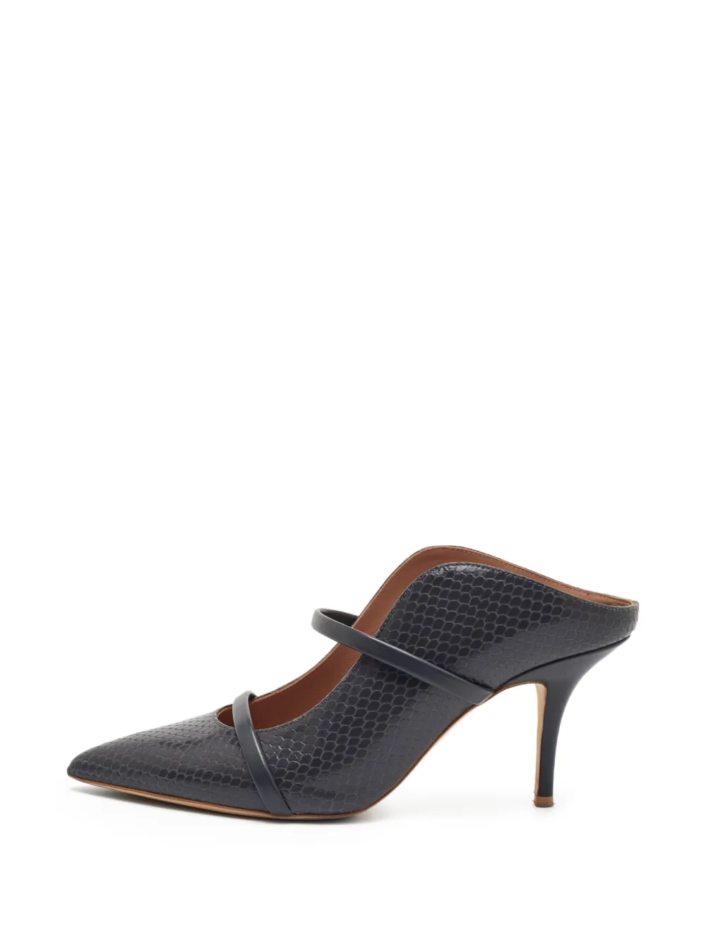 Malone Souliers Maureen snakeskin-embossed heeled mules - Grau