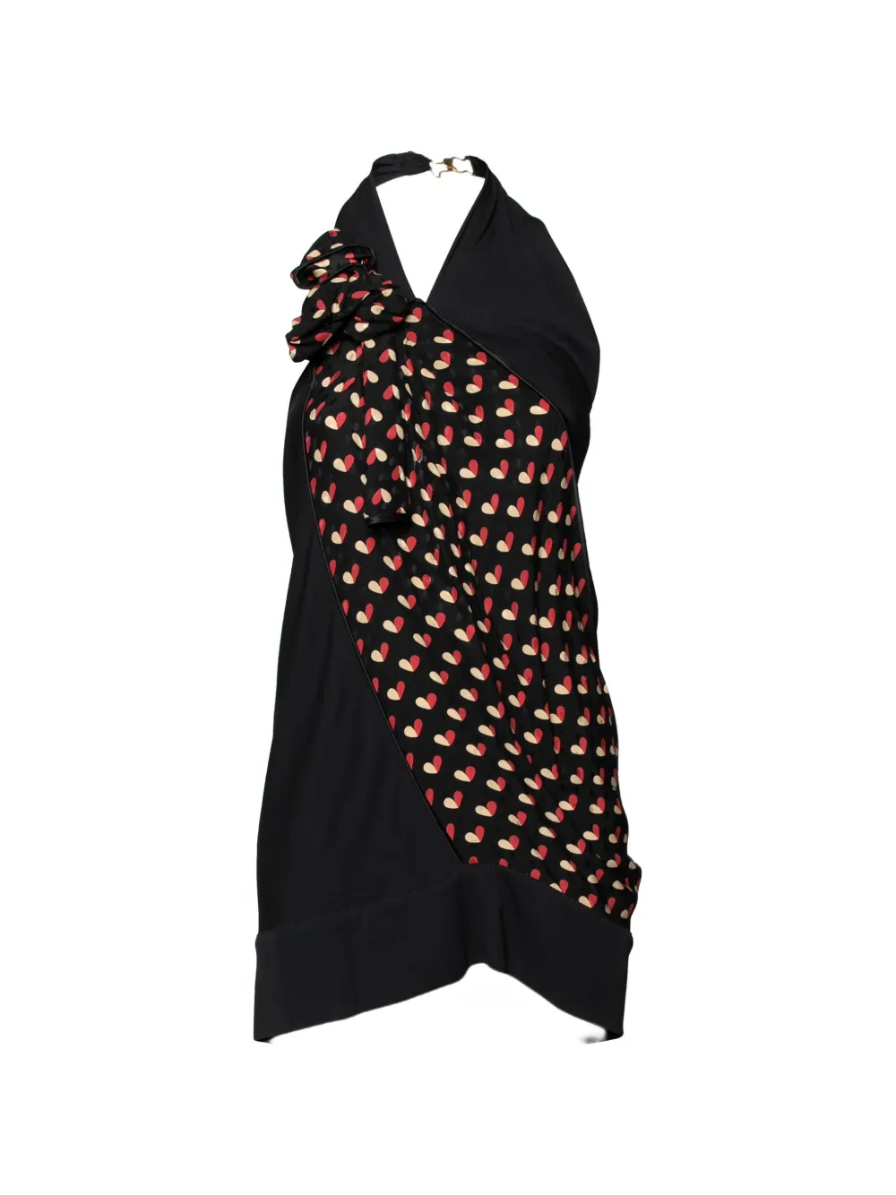 Louis Vuitton Pre-Owned heart-print halter-neck top - Nero