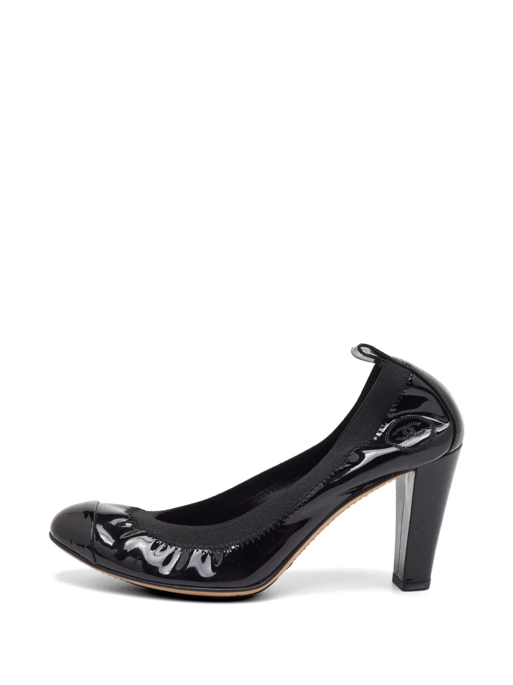 CHANEL Pre-Owned round-toe leather pumps - Schwarz
