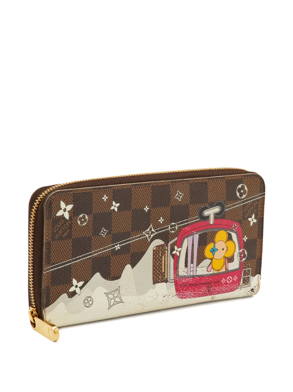 Louis Vuitton Pre-Owned Vivienne Courchevel Damier Ebene Zippy wallet - Braun