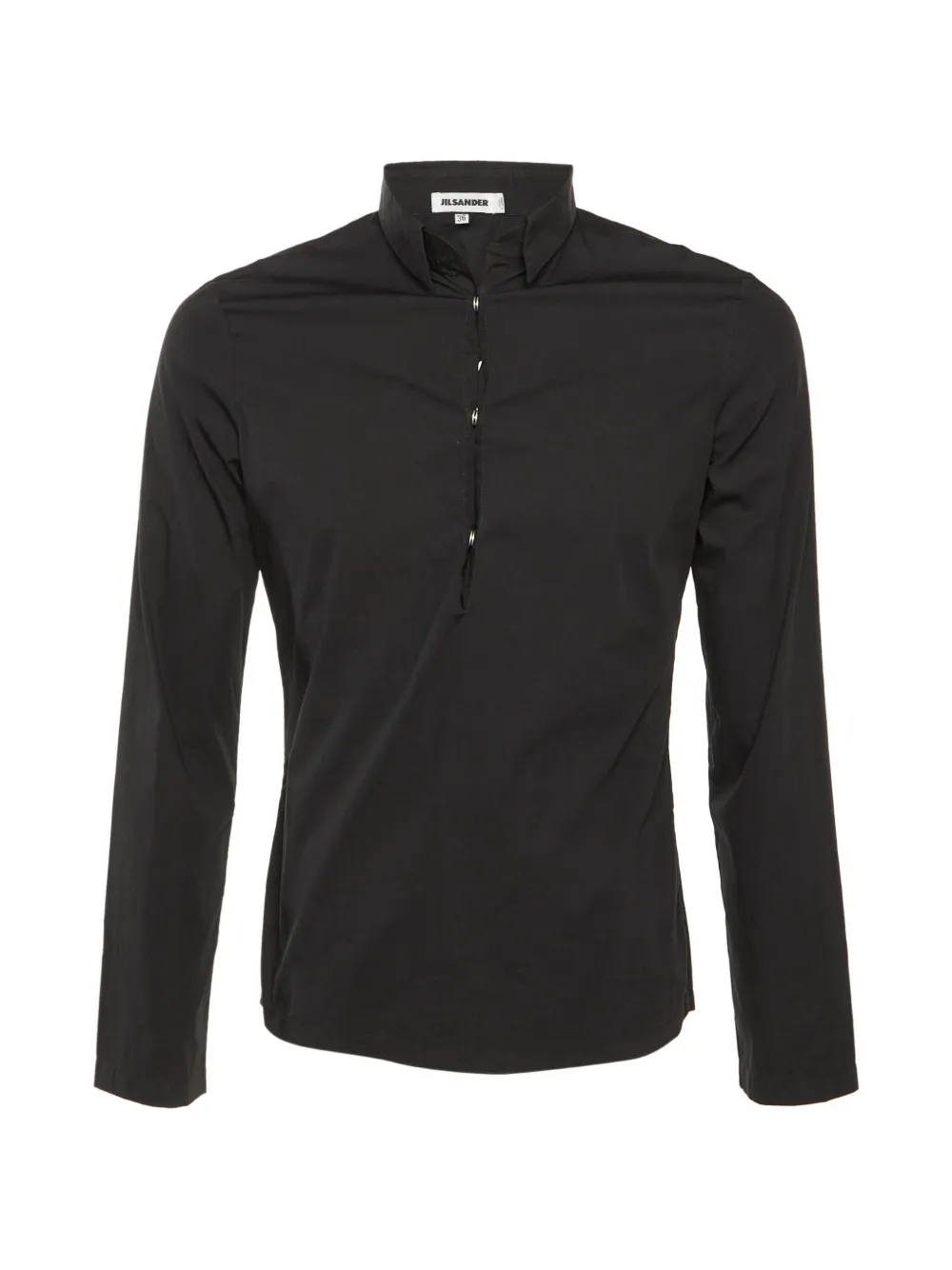 Jil Sander Pre-Owned half-placket shirt - Nero