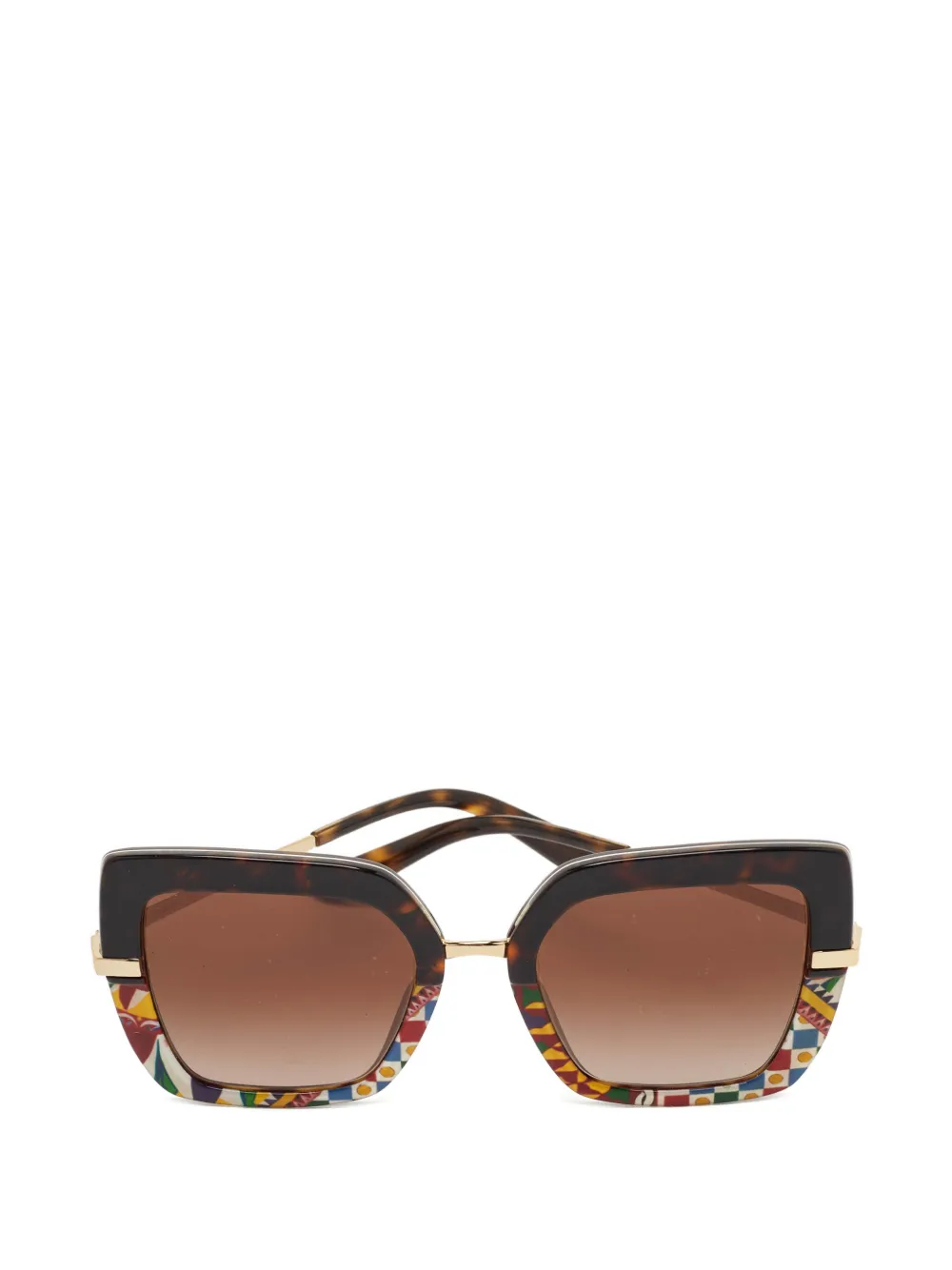 Dolce & Gabbana Pre-Owned tortoise-shell geometric sunglasses - Marrone
