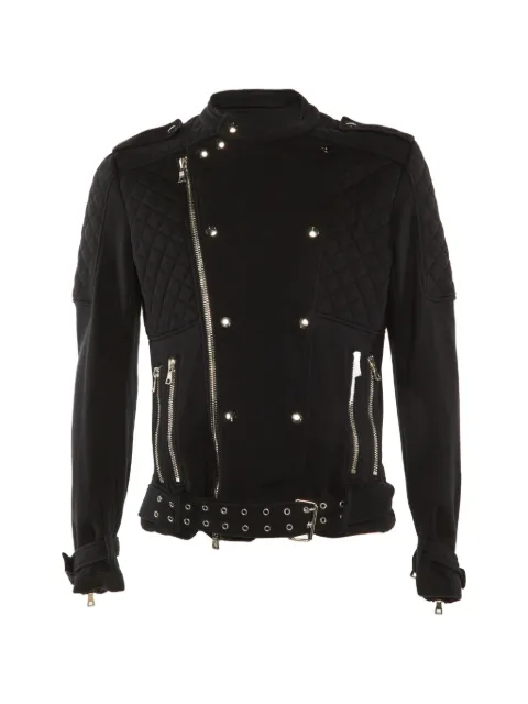 Balmain Pre-Owned quilted cotton biker jacket